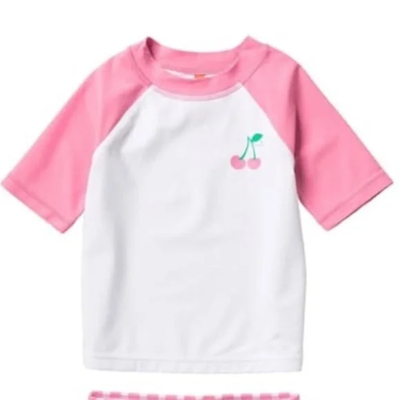 Joe Fresh Cherry Raglan Rashguard Swim Top - Picture 1 of 7